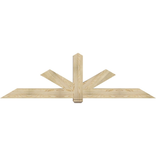 Ekena Millwork Kennewick Rough Sawn Timber Gable Bracket, Douglas Fir, 96"W x 28"H x 6"D x 6"F, 7/12 Pitch GBW096X28X0606KEN00RDF - main